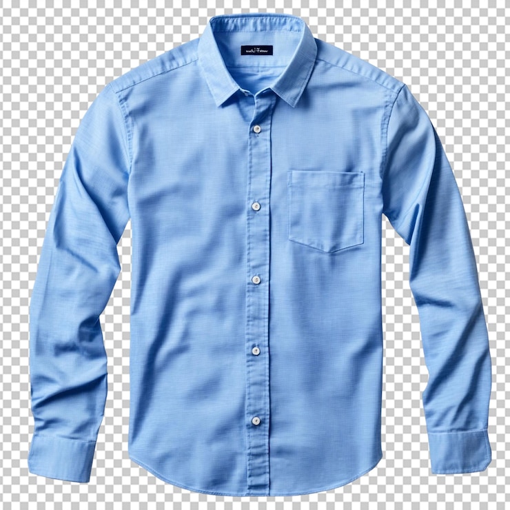 PSD a blue shirt with long sleeves isolated on a transparent background