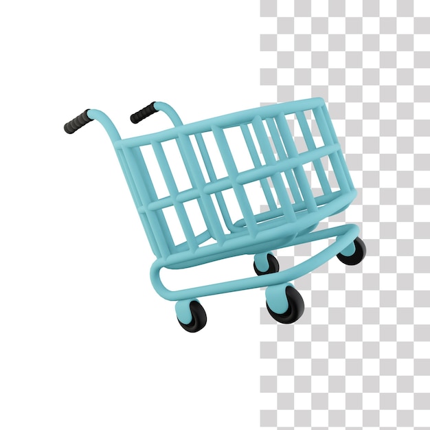 A blue shopping cart illustration, a blue shopping cart png clipart