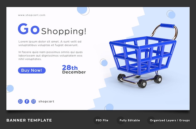 blue shopping cart website template