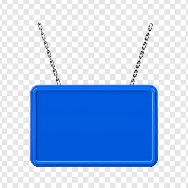 PSD a blue sign hanging from a chain - blue sign png download