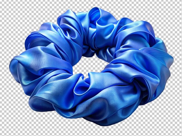 Blue silk scrunchie