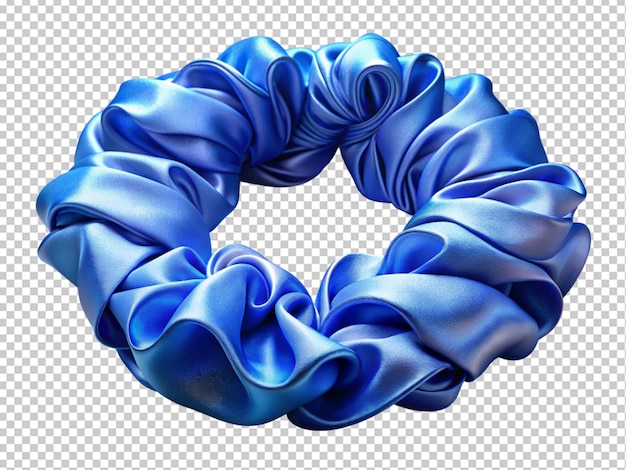 Blue silk scrunchie