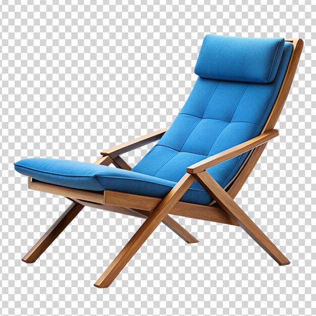 PSD a blue and silver lounge chair on transparent background