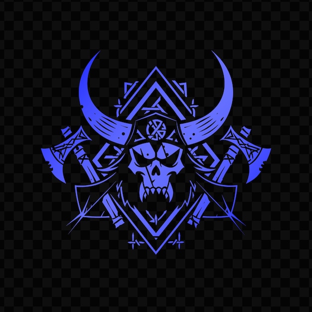 PSD a blue skull with a blue crown on it