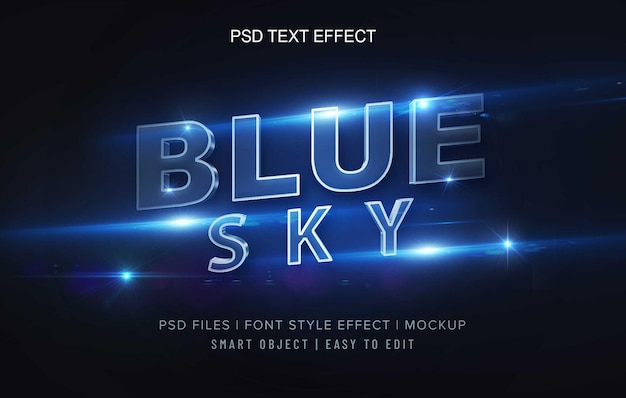 PSD blue sky text style effect