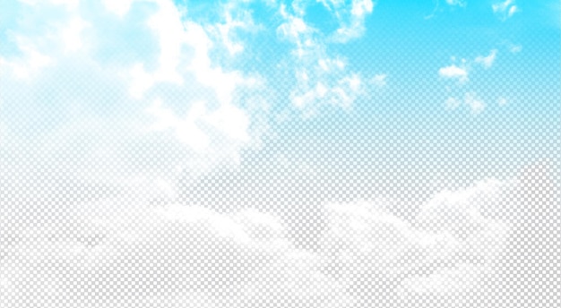 PSD a blue sky with white clouds isloated on transparent background