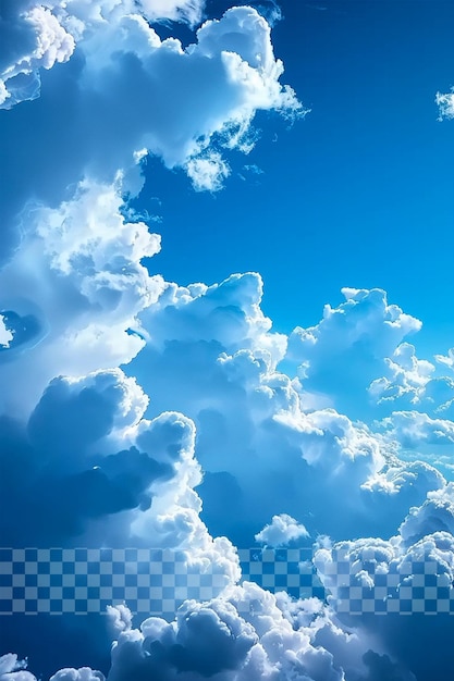 PSD blue sky with white clouds wallpaper on transparent background