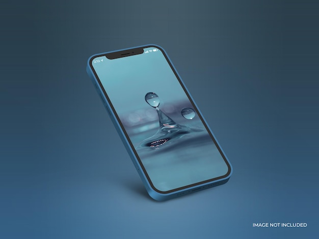 Blue smartphone screen mockup template