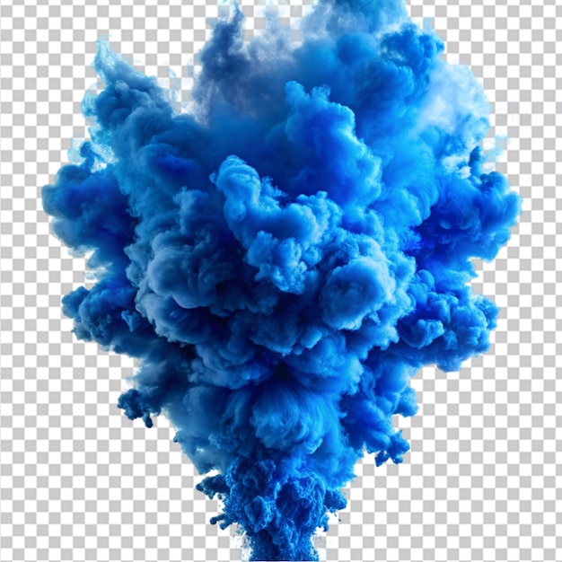 PSD a blue smoke explosion border on transparent background