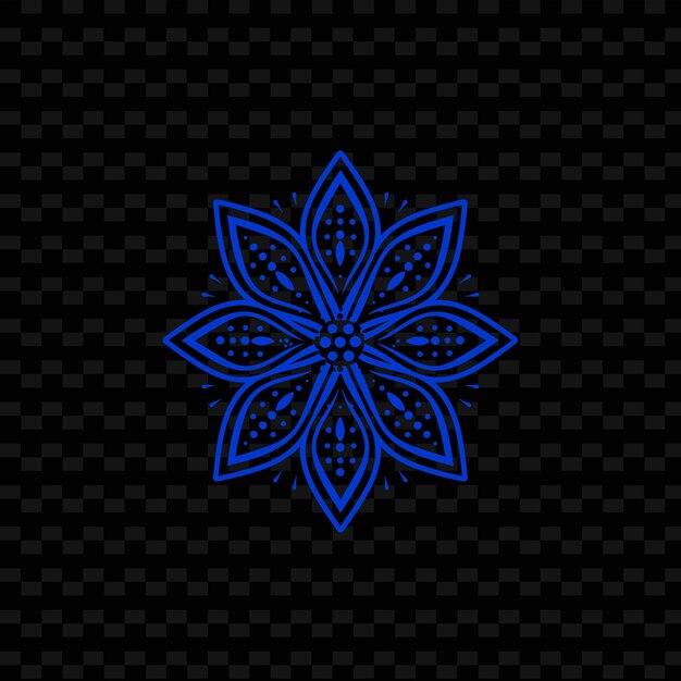 PSD blue snowflake on a black background free vector
