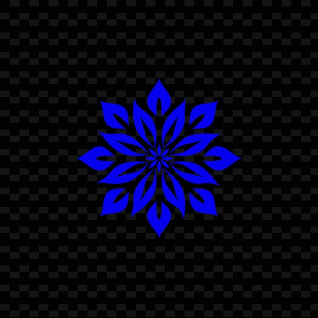 PSD blue snowflake on a black background free vector