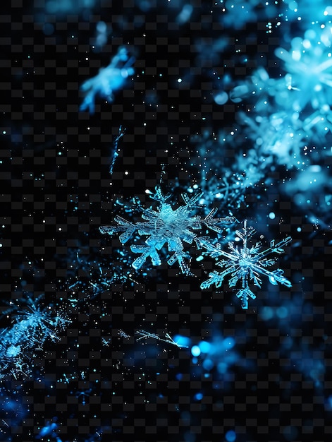 PSD a blue snowflake is covered in snow