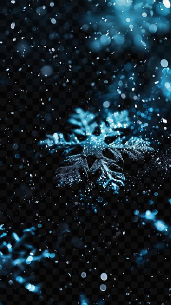 PSD a blue snowflake is seen on a black background