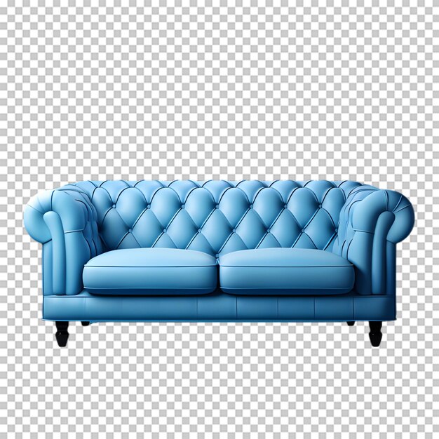 PSD blue sofa on transparent background