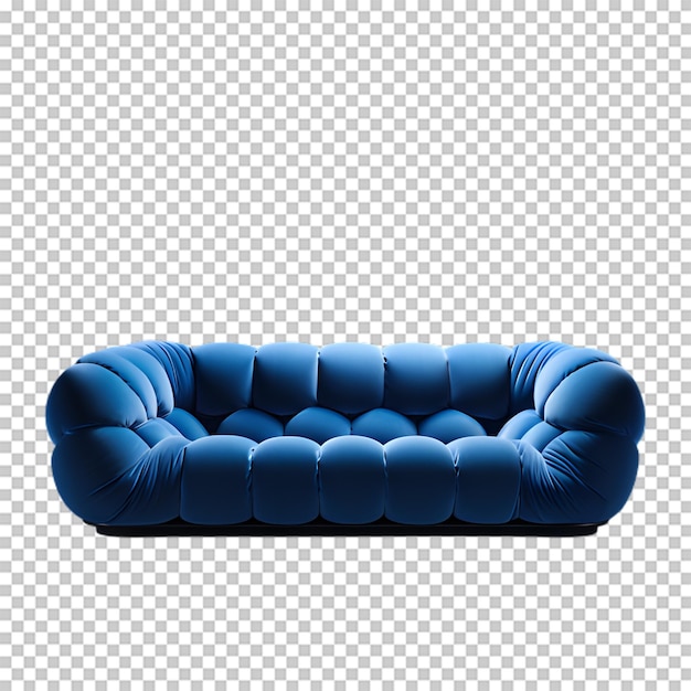 PSD blue sofa on transparent background