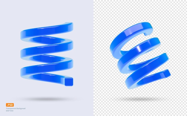PSD ガラスのテクスチャーを持つ青い渦巻きばねのパターン