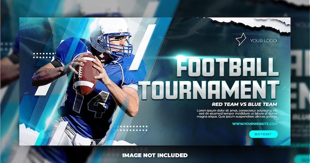 PSD blue sport football banner