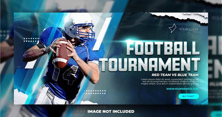 PSD blue sport football banner