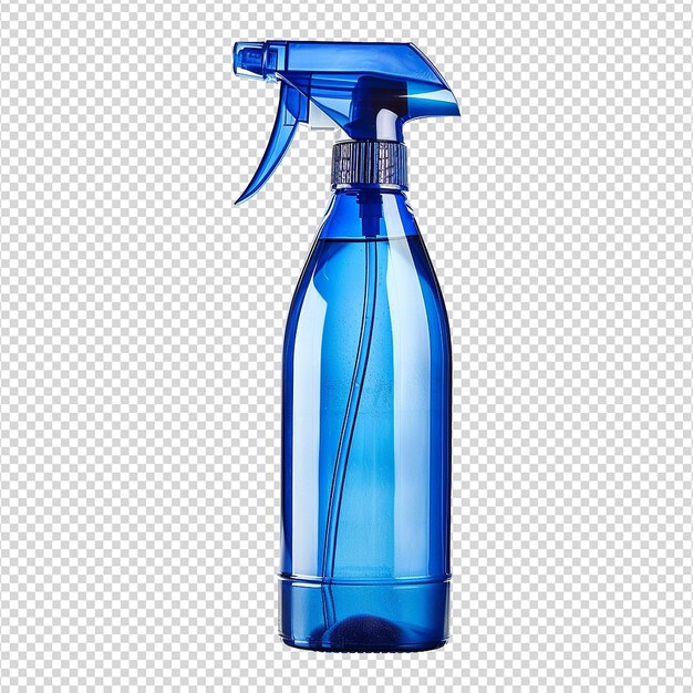 Bottiglia spray blu isolata su sfondo trasparente