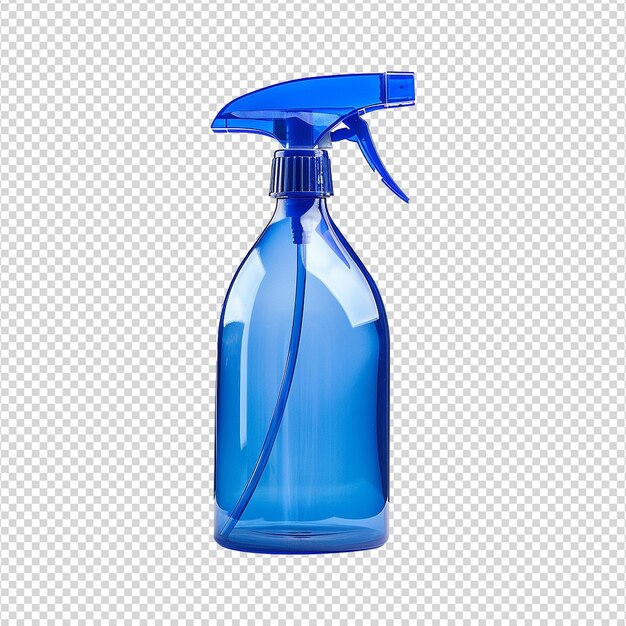 PSD blue spray bottle isolated on transparent background