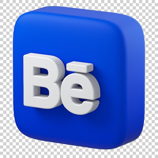 blue square of 3d render behance logo
