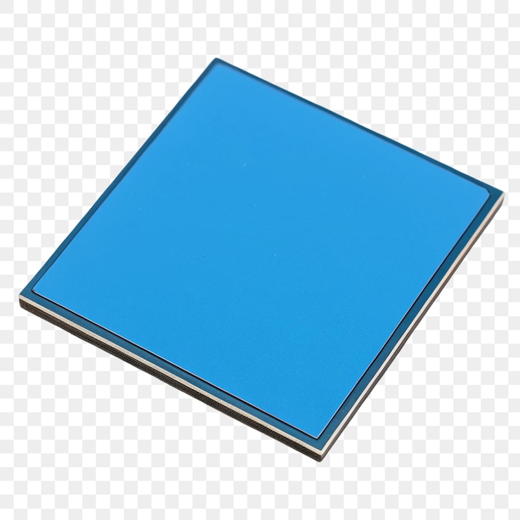 PSD blue square with border isolated on transparent background