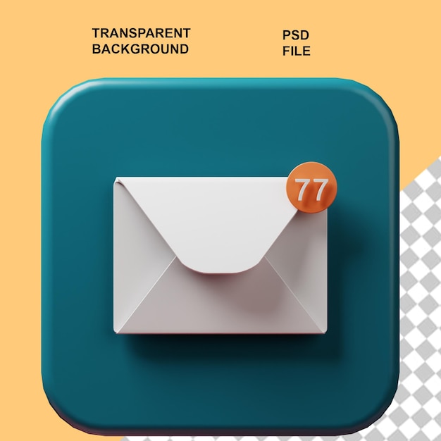 a blue square with an envelope on it and the words  envelope  on it