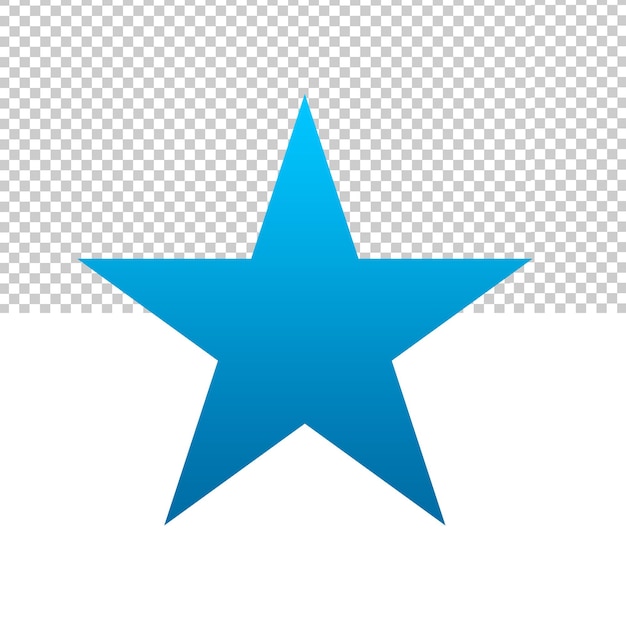 Blue star element on transparent background