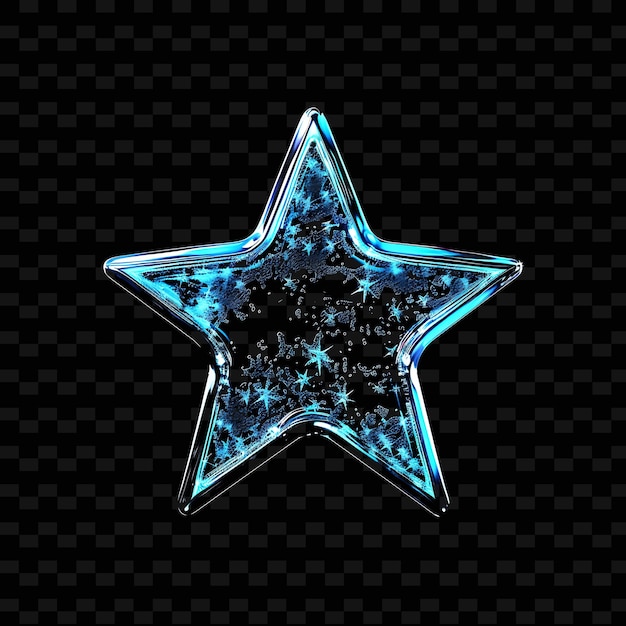 PSD a blue star with a blue star on a black background