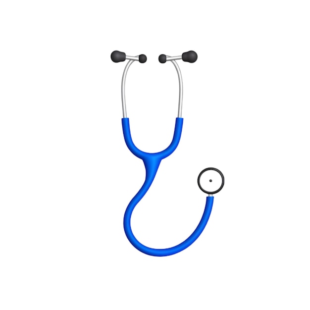 blue stethoscope isolated on white background medical equipment and healthcare concept