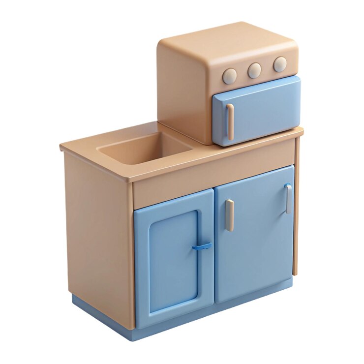 PSD a blue stove with a blue door and a white background