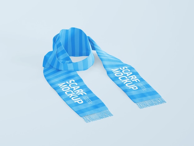blue striped scarf mockup template