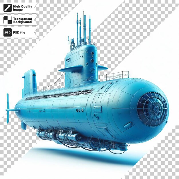 PSD a blue submarine picture with the words  a  d  on the side