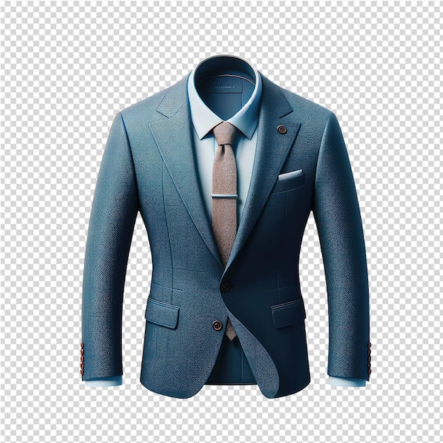 PSD un abito blu con una cravatta su di esso è mostrato con una clavatta su di essa
