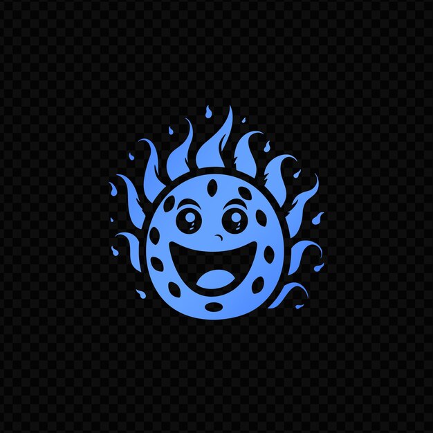 PSD a blue sun with a blue symbol on it