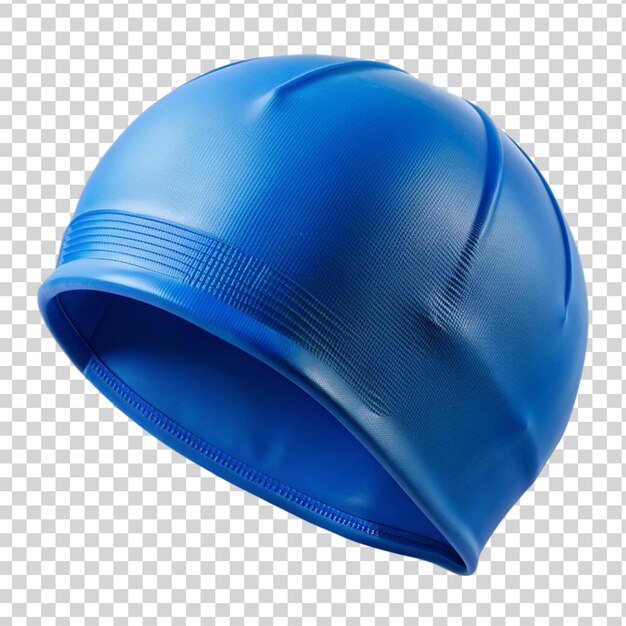 Cappello da nuoto blu isolato su sfondo trasparente