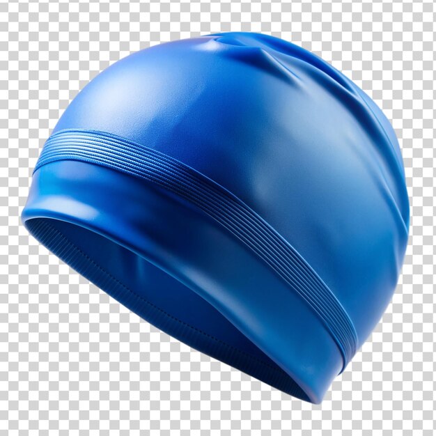 Blue swimming cap isolated on transparent background