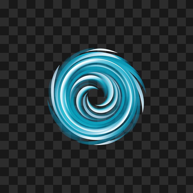 PSD абстрактный дизайн blue swirl vortex с прозрачным фоном для цифровых художественных проектов png