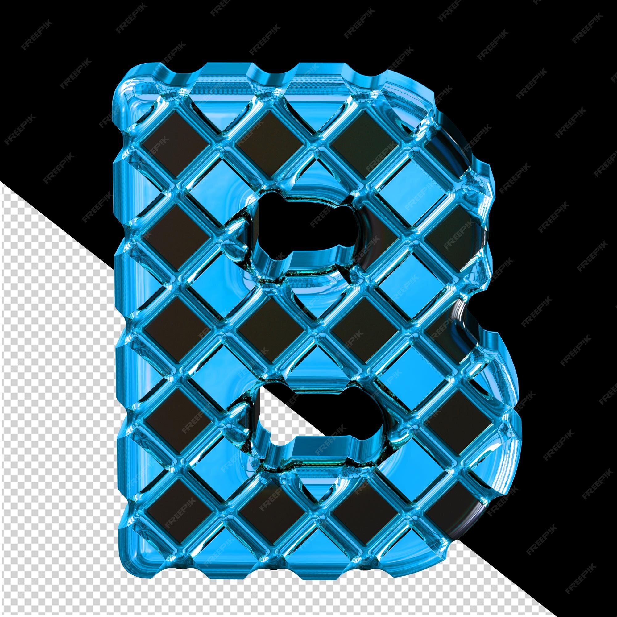 Premium PSD | Blue symbol made of rhombuses letter b