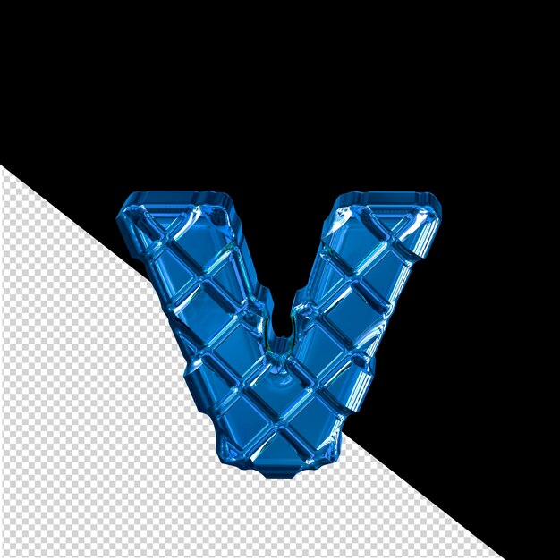 PSD blue symbol made of rhombuses letter v