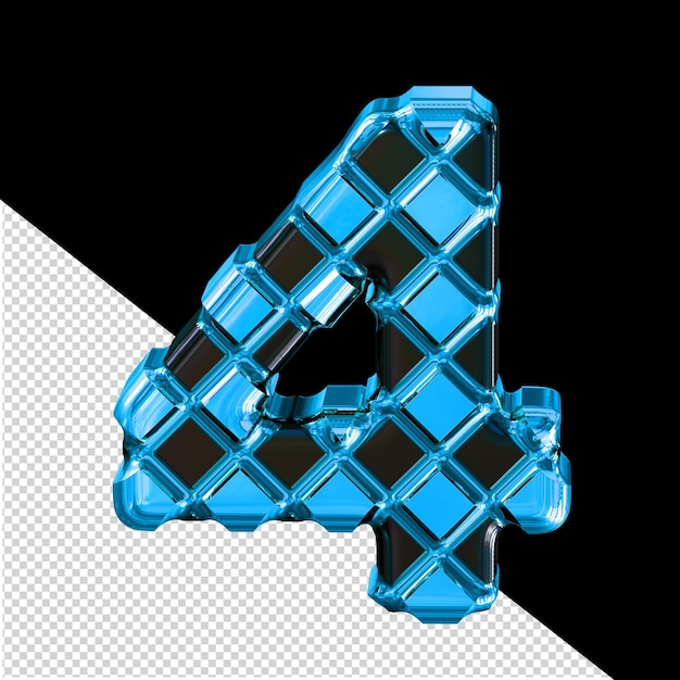 PSD blue symbol made of rhombuses number 4