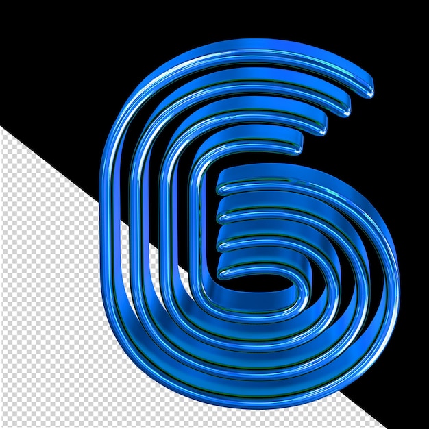 PSD the blue symbol number 6