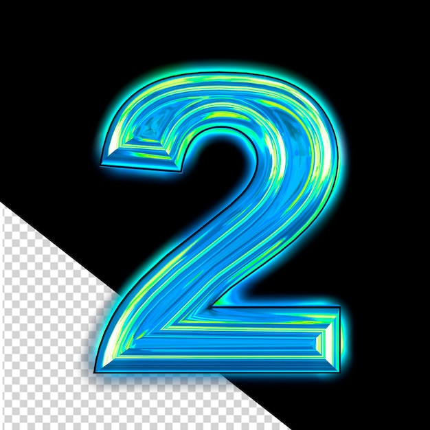 PSD blue symbol with glow number