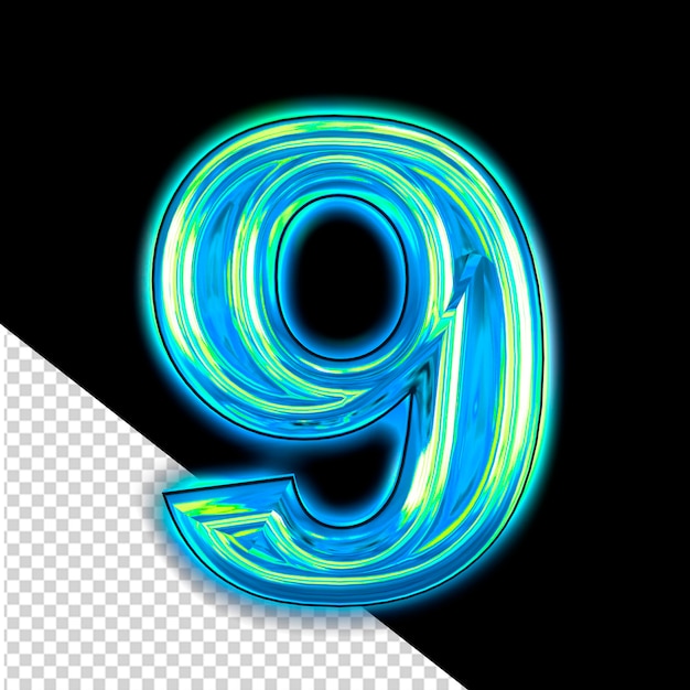 PSD blue symbol with glow number