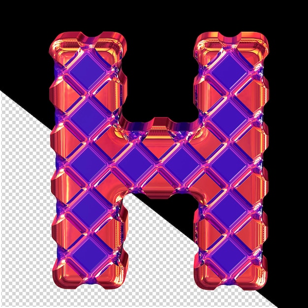 PSD blue symbol with thick red rhombuses letter h