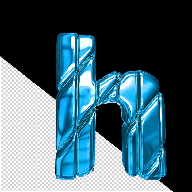 PSD Синий символ с вертикальными ремнями буква h