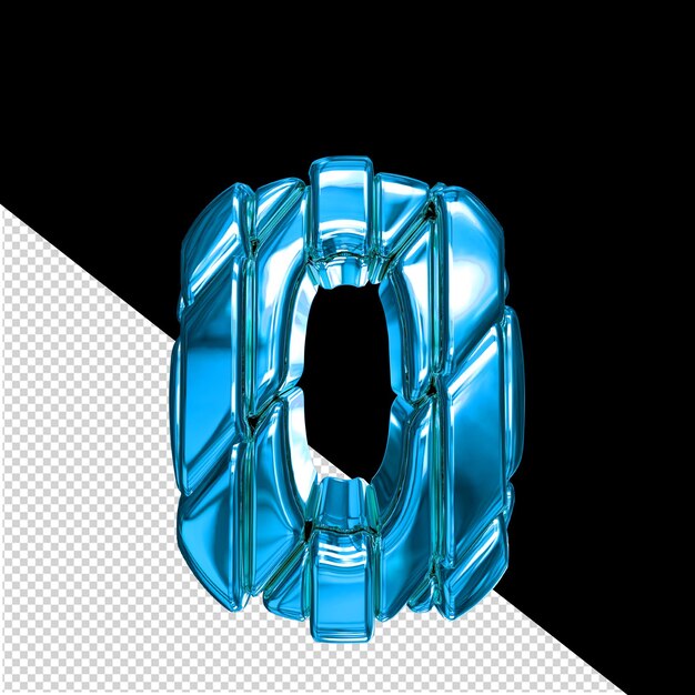 Blue symbol with vertical belts number 0