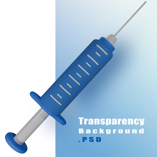 PSD a blue syringe with a blue handle and the word transat on it