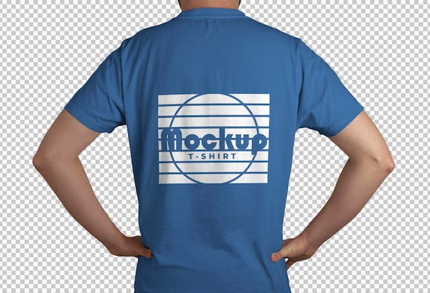 Blue T Shirt Back View Mockup