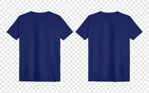 青いTシャツの色 黒いテンプレート 透明な背景